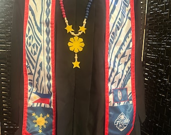 Philippines Filipino 3 Stars and Sun Graduation Stole MADE IN PHilippines
