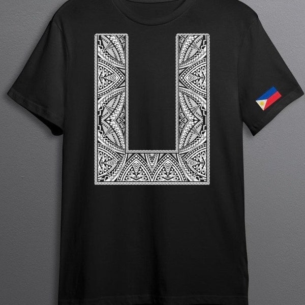 Philippines Filipino Barong Tribal Flag Tee Shirt Black