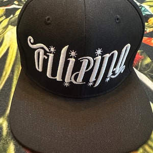 Filipino Philippines Suns Flag Pinoy Pinay Puff Stitched 3 stars and sun Rare snapback Hat Ambigram