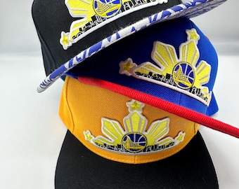 Filipijns Filipijns blauw Tribal Brim Golden State Warriors Rood Geel Zwart 3 sterren en zon Hoed