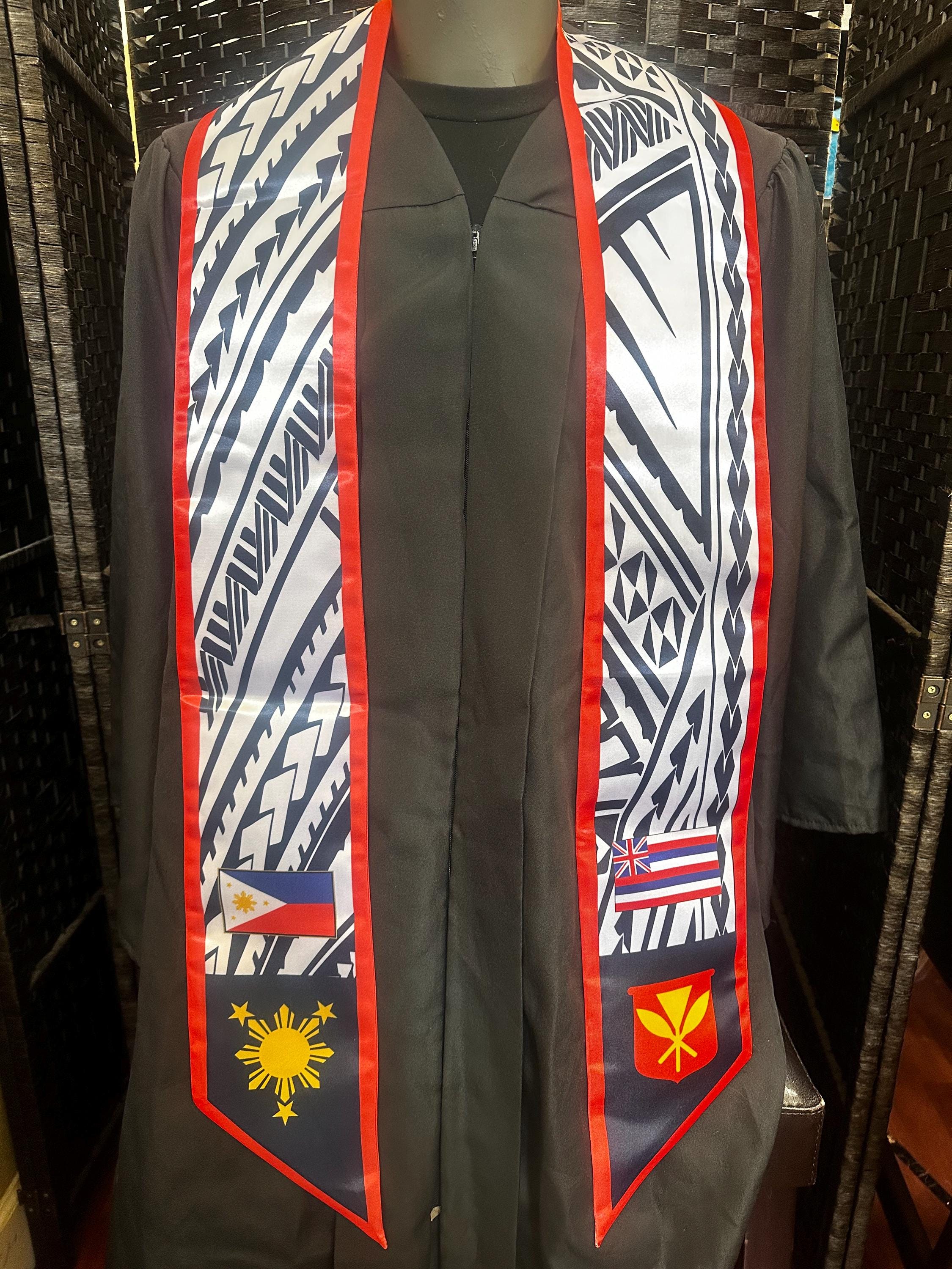 Philippines X Hawaii Graduation Stole Sash Tribal ISLANDER