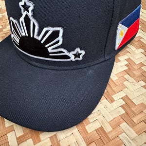 Filipijnse vlag bladerdeeg patch gestikt 3 sterren en zon zeldzame snapback hoed