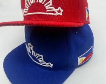 Philippines Filipino Flag Cap Red and Blue  3 Stars and sun custom Pinoy Pinay