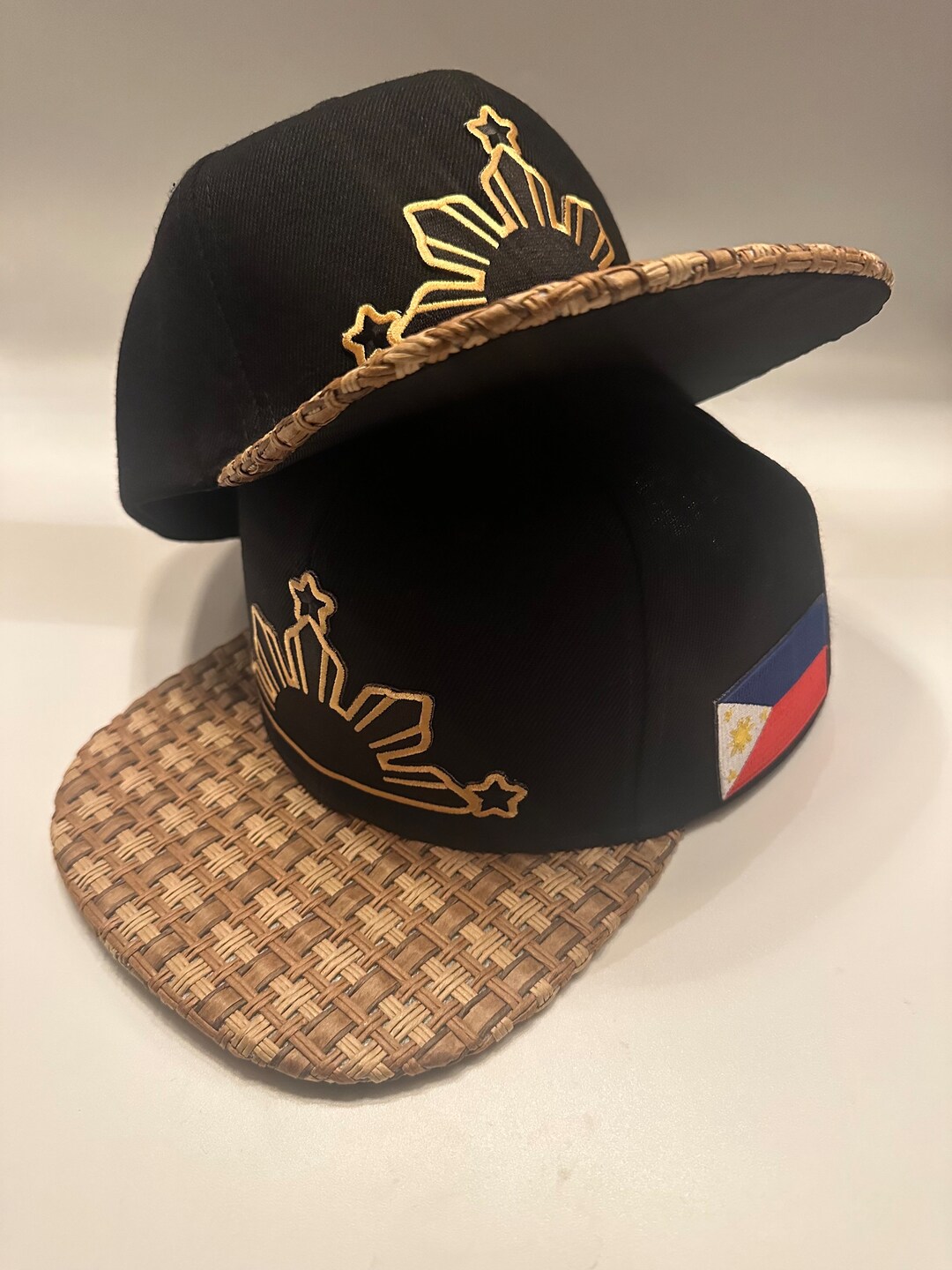 Philippines Filipino Flag Banig Weave Stitched 3 Stars and Sun Rare