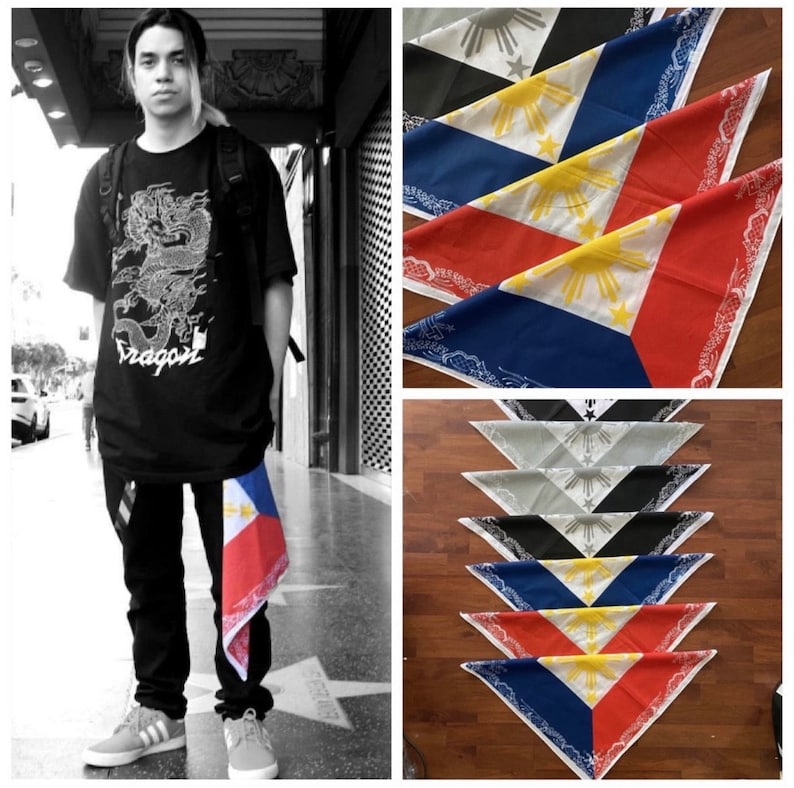 Philippines Filipino Flag Traditional Banig Bandana 22 X 22 Etsy