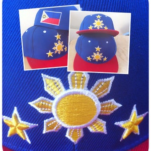 Traditionelle Krempe Pinoy Pinay Flagge Pinay Pinay 3 Sterne und Sonne Traditionelle Krempe Neue Größe small 7-7 1/4