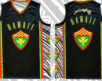 Hawaii Rasta Hawaiian Shield Weave Basketball Jersey