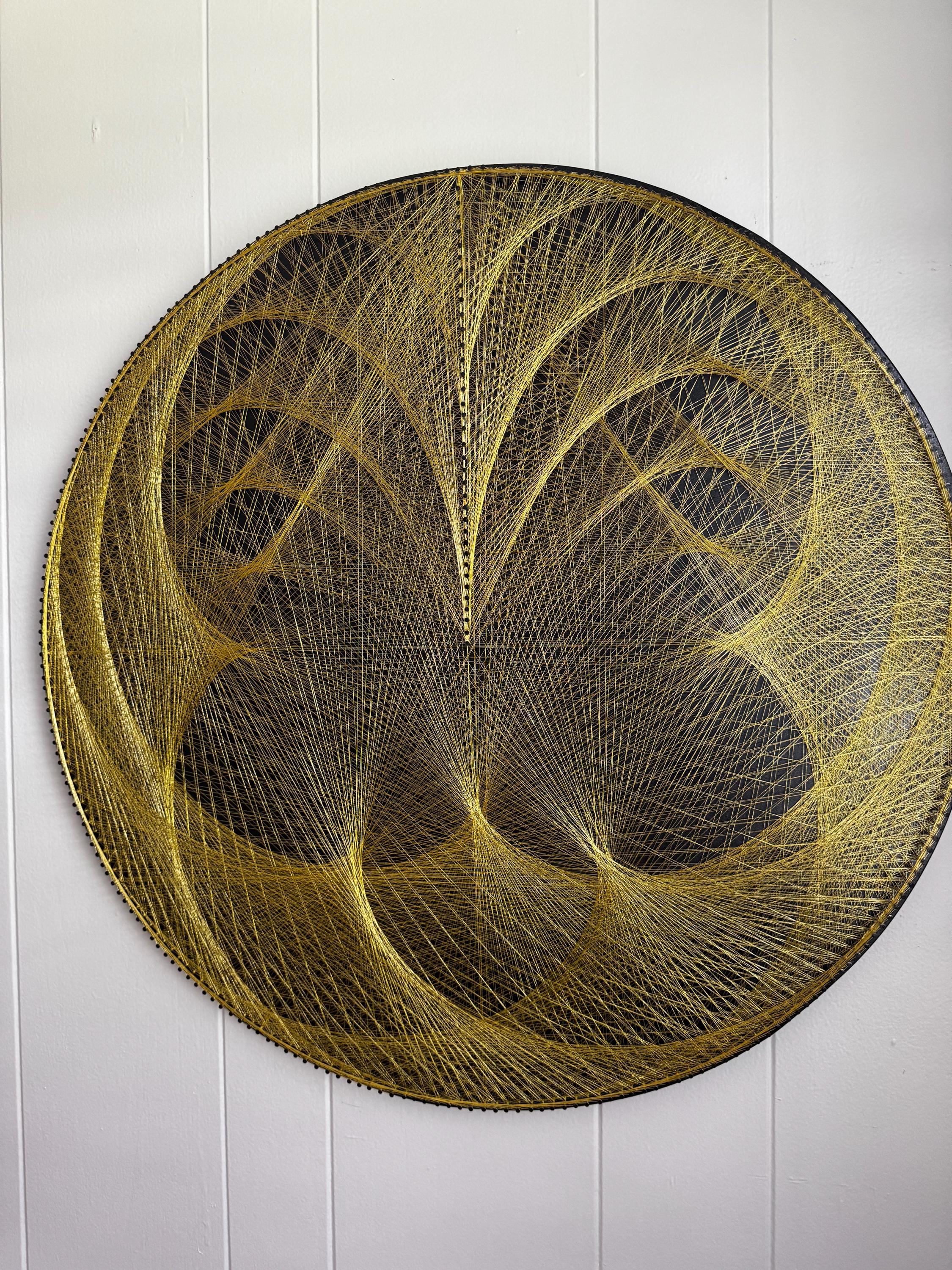 Gold String Art Mandala: Sacred Geometry Wood Wall Decor - Etsy