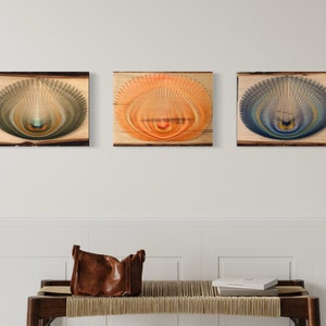 Handmade Sacred Geometry Wall Art | Vibrant Modern Meditation Decor | Orange String Art for Healing Spaces | Unique Minimalist Wall Ac