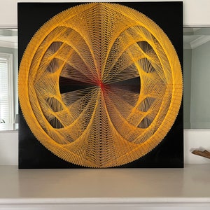 Gold Mandala Wall Decor, Unique String Art, Handmade Thread Art - Etsy