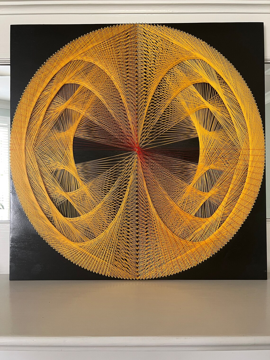 Gold Mandala Wall Decor, Unique String Art, Handmade Thread Art - Etsy
