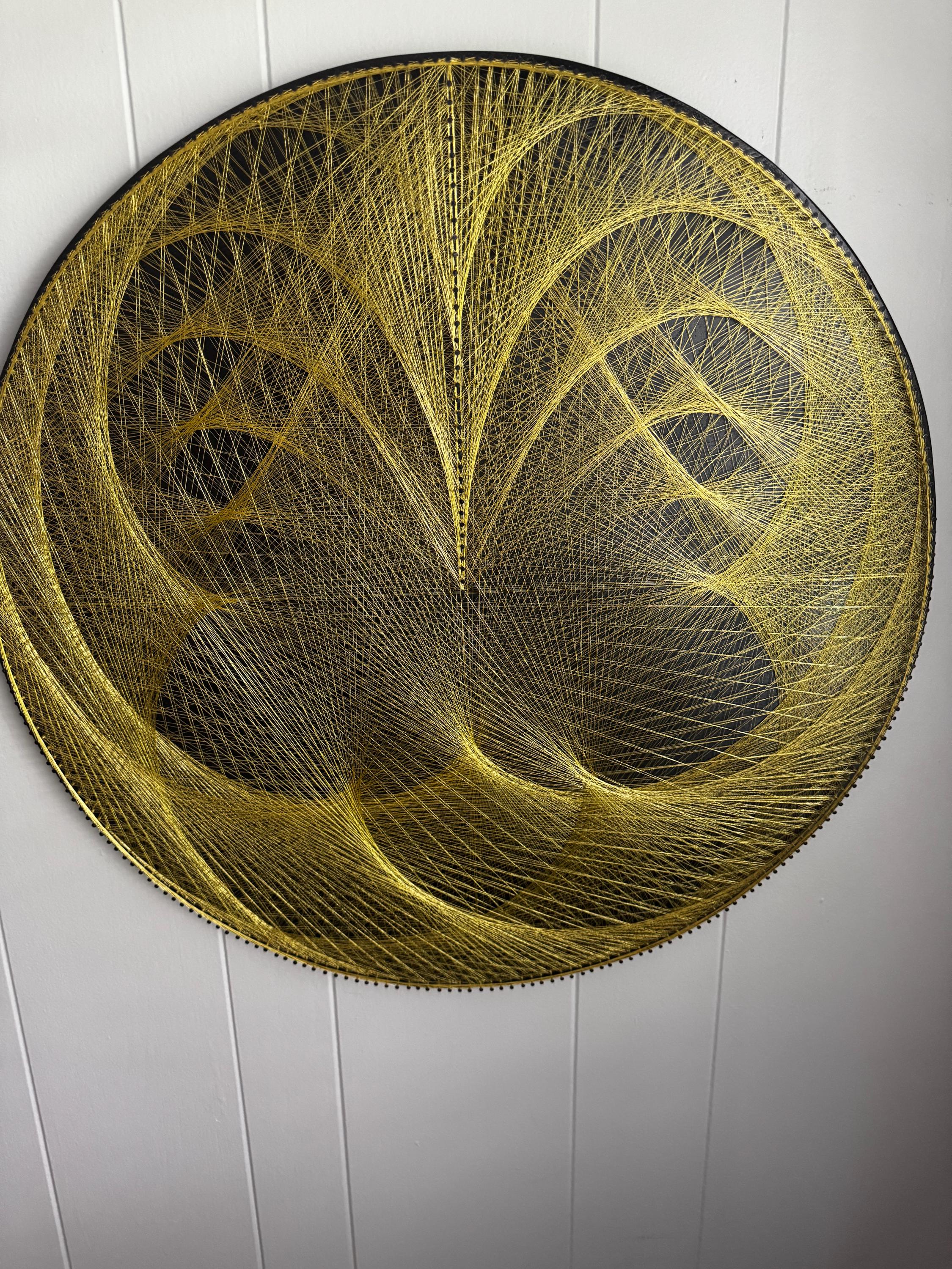 Gold String Art Mandala: Sacred Geometry Wood Wall Decor - Etsy
