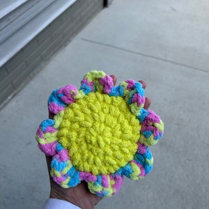 Boo Boo Buddy Ice Pack for Kids Pain Reliever for Children Crochet Flower Handmade READY TO SHIP Lime Green