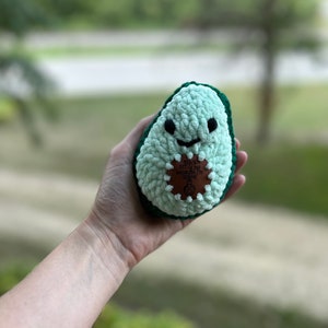 Handmade Crochet Avocado Plushie: &#39;Don&#39;t Pit-y Me&#39; Tag