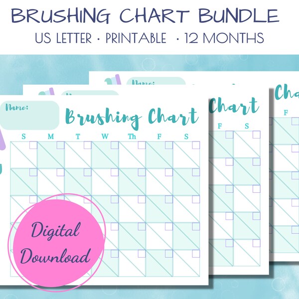 Adult Teeth Brushing Chart Etsy