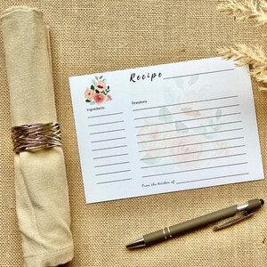 Descarga instantánea de tarjeta de receta en blanco