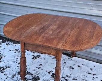 vintage oak drop leaf table