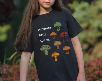 Amanita Little Space Mushroom Youth Kids Tee Shirt