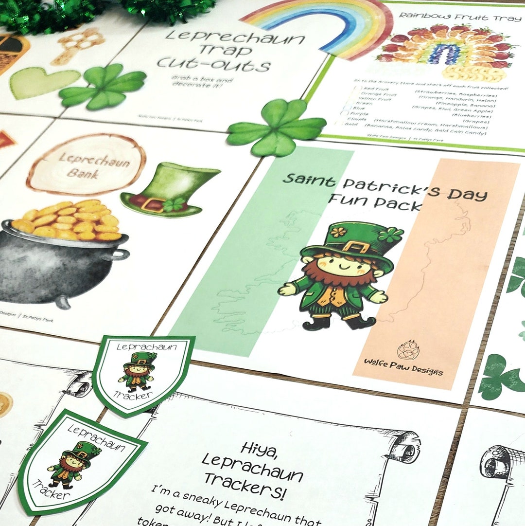 Saint Patrick's Day Fun Pack for All Ages Craft Color Leprechaun Trap ...