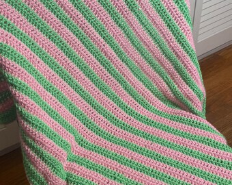 Kids size throw blanket soft crocheted