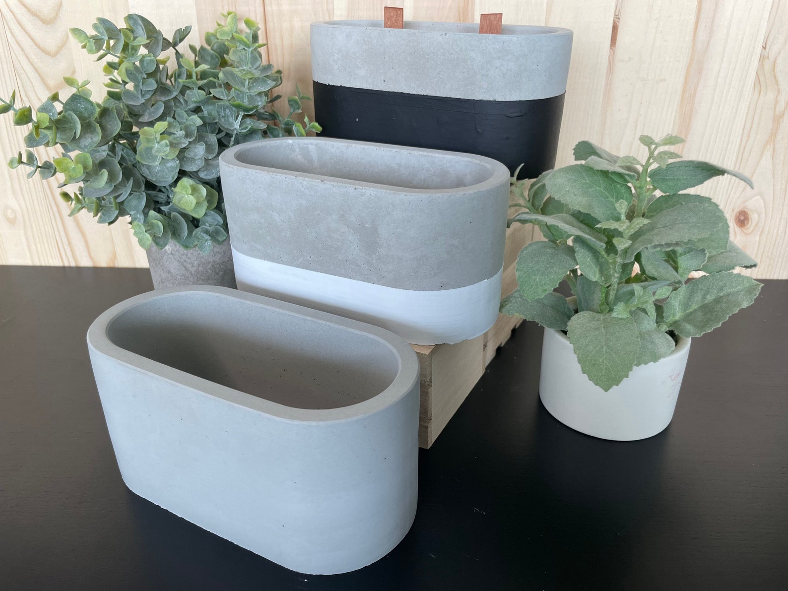 Large Organic Beeswax Wood Wick Concrete Candles Plastic Free All