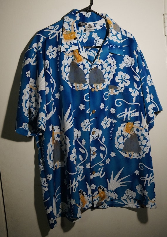 Kennington Blue Hawaiian Shirt size XL