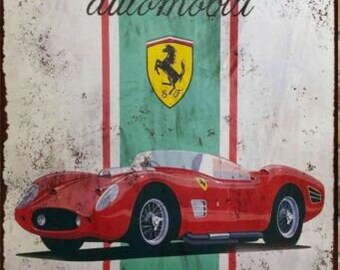30cm Ferrari Car Retro Wall Display Sign Metal Bottle Top Memorabilia Racing 30cm Ferrari Car Retro Wall Display Sign Metal Bottle Top Memorabilia Racing