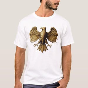 Golden Eagle Emblem | Digital PNG Artwork | Majestic Bird Illustration
