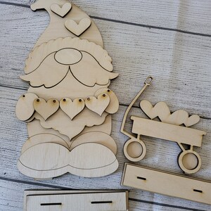 Valentine Gnome, Wood Blank, DIY
