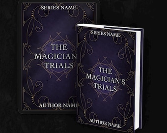 May include: Two book covers with a purple background and gold accents. The text on the covers reads "The Magician Trials" and "The Magician's Trials". The author's name is listed below the title.