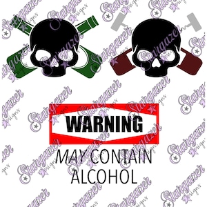 Waarschuwing kan alcohol bevatten - SVG- en PNG-ontwerpbestanden