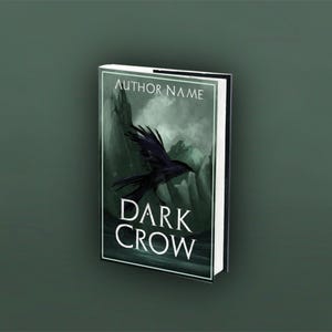 May include: A book cover with a dark crow flying over a mountain range. The title of the book is "Dark Crow" and the author's name is at the top of the cover.
