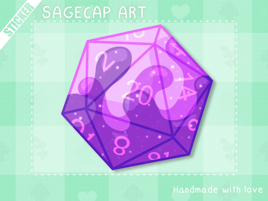 Holographic D20 Purple Dnd Magic Dice Potion Swirls Etsy