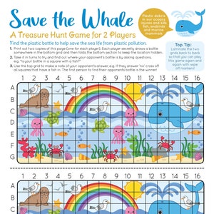 Save the Whale Treasure Hunt Game, Earth Day Activities, Environment Worksheet, Nature Activities for Kids