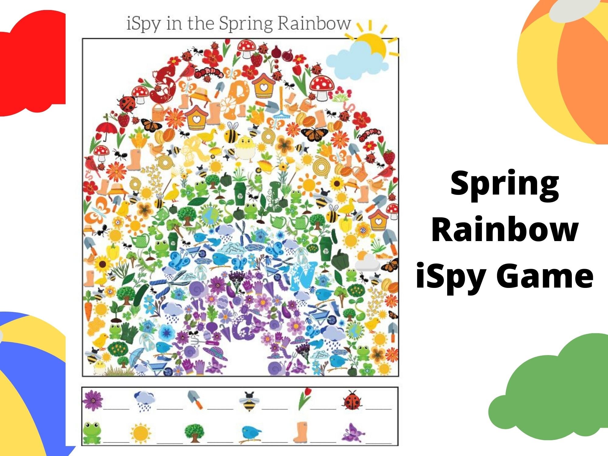 I Spy Printable Activity Sheet, I Spy for Kids, I Spy Printable, Spring ...