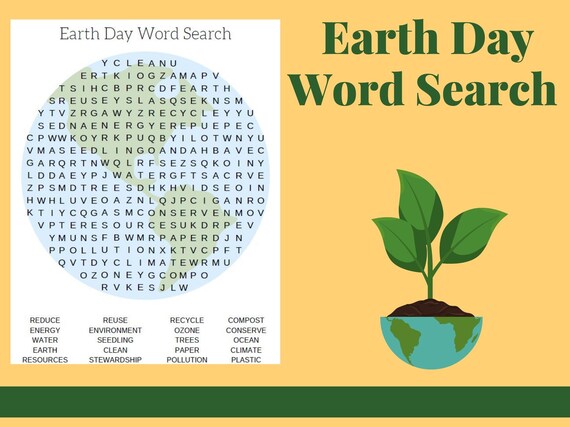 kids earth day word search word game printable kids word etsy canada