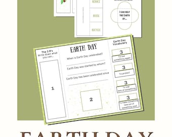 Lapbook du Jour de la Terre, imprimables du Jour de la Terre, feuille de travail du Jour de la Terre, activités de recyclage, activités du Jour de la Terre pour les enfants, feuilles de travail de recyclage
