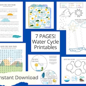 Water Cycle Printable Activity For Kids, Water Cycle Unit Study, Printables for Kids, Science printables, Science worksheets,