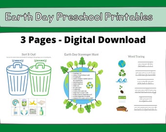 Earth Day Activities for Kids,  Earth Day Printable Activity Sheets, Earth Day Kids Worksheet, Earth Day Scavenger Hunt, Instant Download