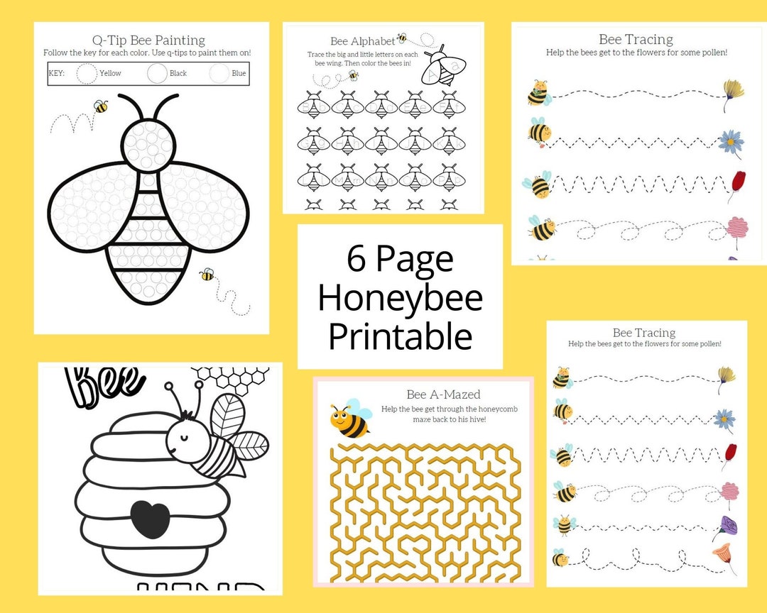 Honey Bee Printable Worksheets Worksheets for Preschool Kindergarten