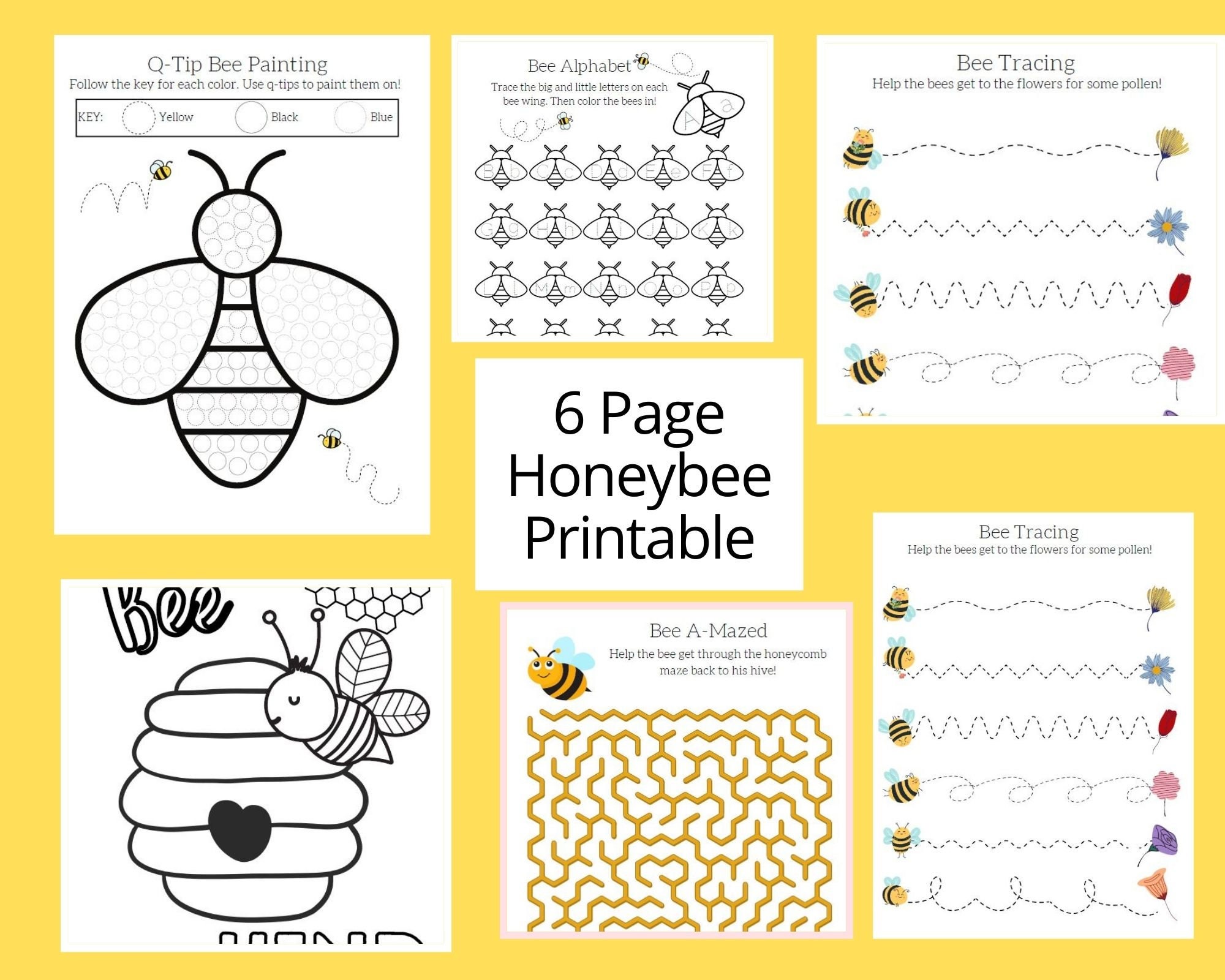 Honey Bee Printable Worksheets Worksheets For Preschool Kindergarten 1st Grade Bee Activity