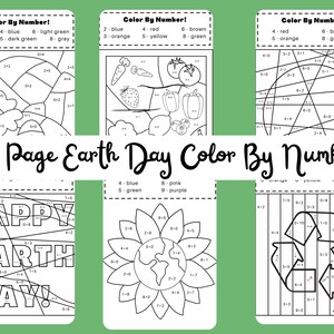 Earth Day Color By Number Printables, Earth Day Activities for Kids, Earth Day coloring pages, Earth Day Printables, Printables for Kids,
