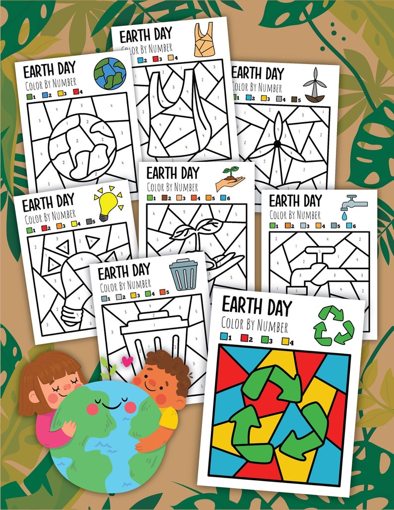 Earth Day Coloring Pages, Earth Day Printables, Environment Worksheets