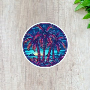 Sunset 86 - Adesivo Island Palms Retrowave/Synthwave