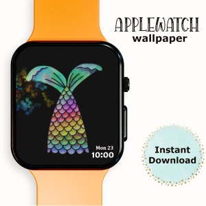 Apple Watch Mermaid Tail, Wallpaper Face Design, Watch Background, Apple Watch Wallpaper, Lock Screen Wallpaper, Watch Digital Download