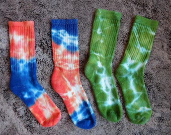 Tie Dyed Kids Socks, Size L (shoe size 3-10), 2 Pair - Back to School Basics!