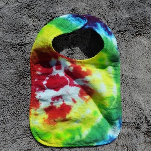 Rainbow Tie Dyed Terrycloth Baby Bib