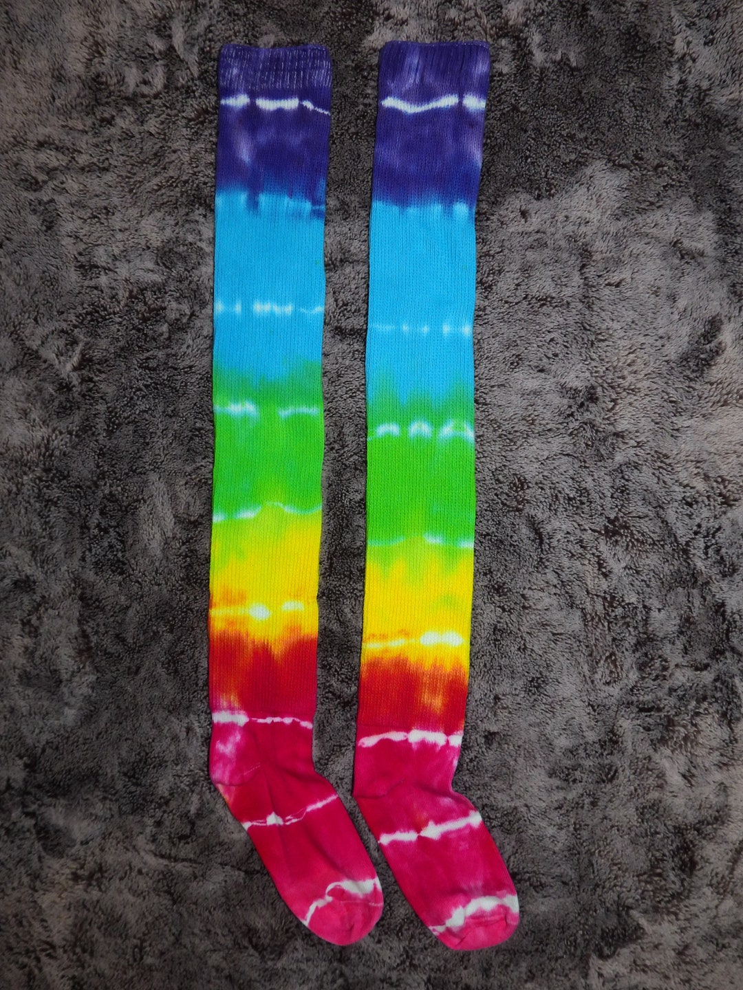 Calze Lunghe Calze Arcobaleno Uomo Over The Knee Rainbow Tie Dye