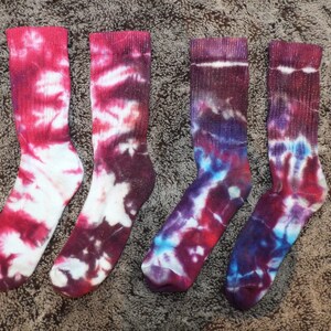 Pink Blue and Purple - Kids Shoe Size 3-10 - Back To School Socks