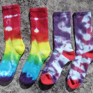 Shoe Size 3-10 Rainbow Tie Dyed Kids Socks (2 Pair) - Back to School Basics!